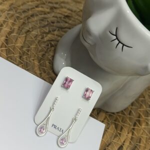 Brincos de Prata 925 Pendurado com Zircônia Cores