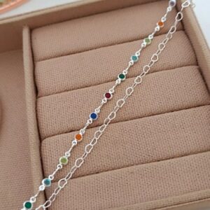 PULSEIRA DUPLA CORAÇÃO PEDRINHAS
