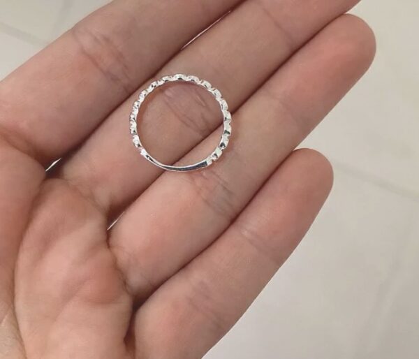 Anel de Prata 925 Mini Corações Lisos - Imagem 2