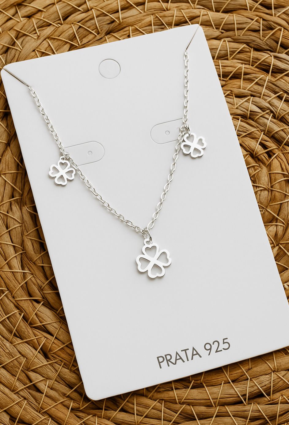 Pulseira Prata 925 com Trevos Pendurados