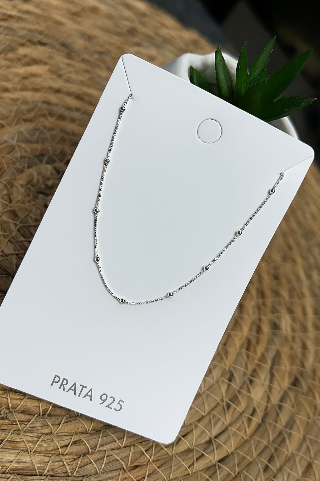 Pulseira de Prata 925 Veneziana com Bolinhas