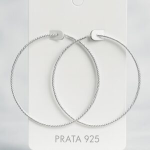 Argola de Prata 925 Redonda Torcida Grande
