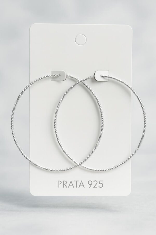 Argola de Prata 925 Redonda Torcida Grande
