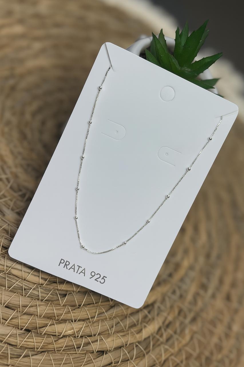 Colar de Prata 925 Veneziana com Bolinhas