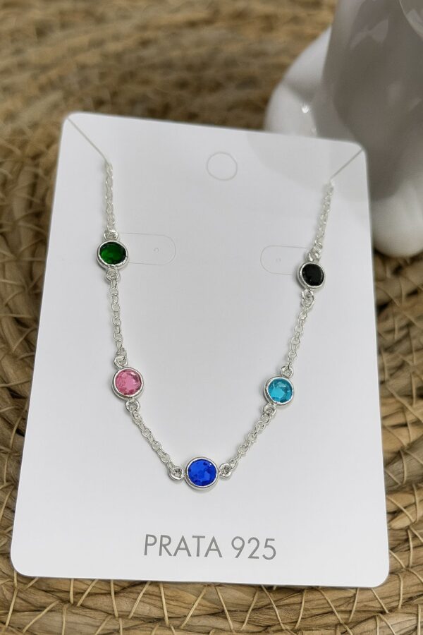 Pulseira de Prata 925 Zircônias Multicolor