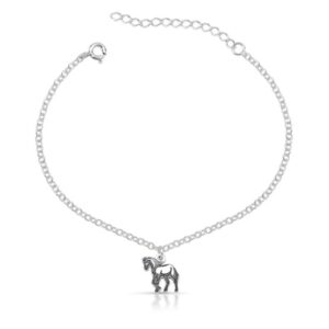 Pulseira Cavalo Laser de Prata