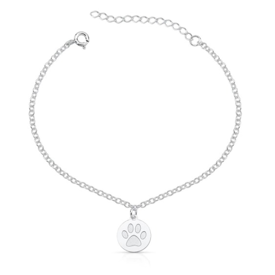 Pulseira Círculo Pata Liso de Prata