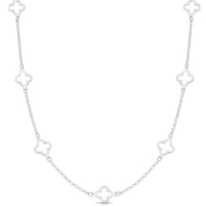 Choker 7 Trevo Liso Vazado de Prata
