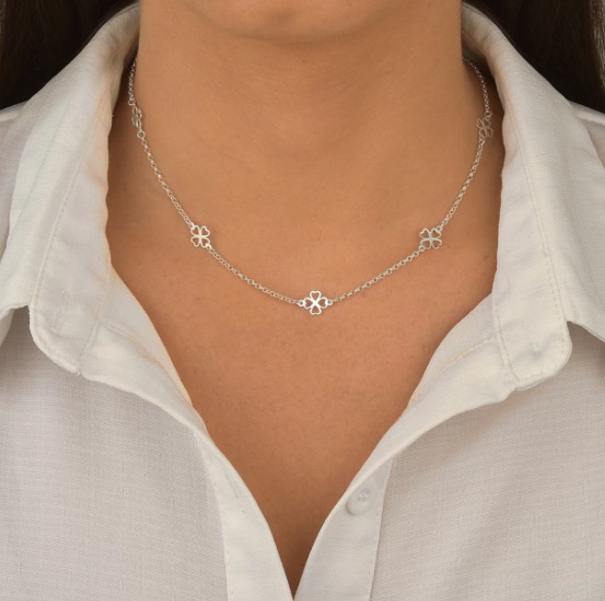 Choker 5 Trevo Vazado Liso Central - Imagem 2