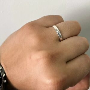 Anel de Prata 925 Aliança Masculina
