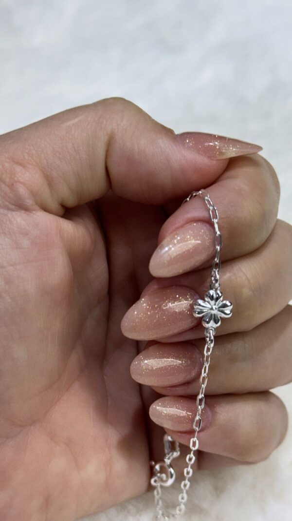 Pulseira De Prata 925 Pingente Flor - Imagem 2