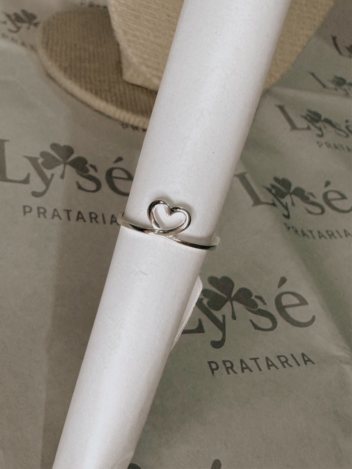 Anel de Prata 925 Coração