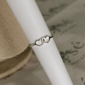 Anel de Prata 925 Coração Entrelaçado