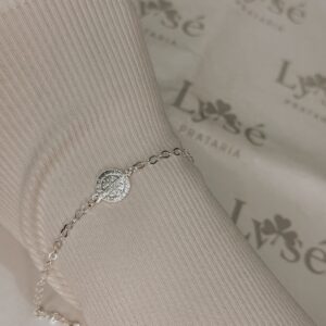 Pulseira de Prata 925 Pingente São Bento