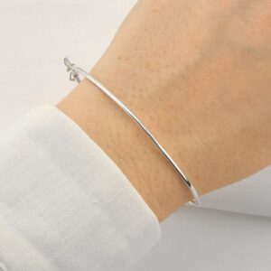 Bracelete de Prata 925 Liso Arredondado