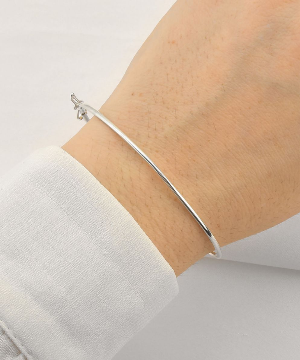 Bracelete de Prata 925 Liso Arredondado