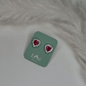 BRINCO CORAÇÃO CRAV. CRISTAL ROSE