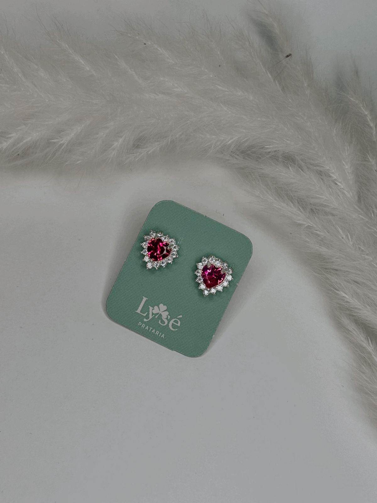 BRINCO CORAÇÃO CRAV. CRISTAL ROSE