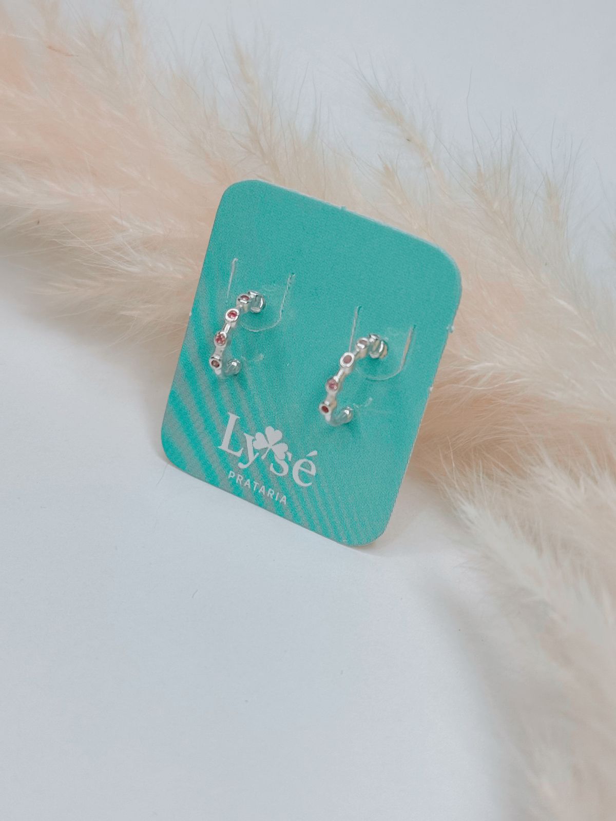 BRINCO MEIA ARGOLA RUBI