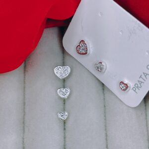 TRIO DE BRINCO CORAÇÃO